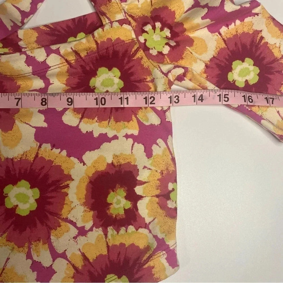 NWT Free People XS Give Me More Square Neck Floral Puff Sleeve Crop Top Pink - Picture 5 of 7